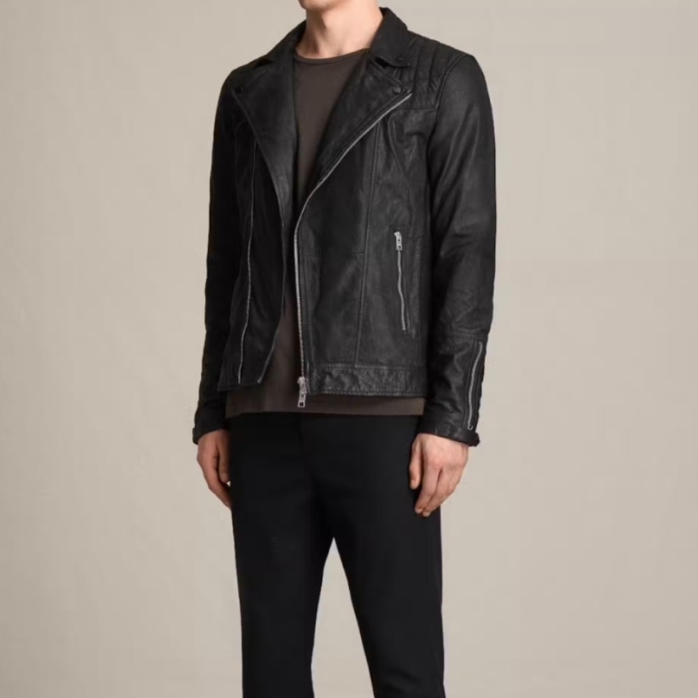 All Saints Kushiro Leather Biker Jacket Medium